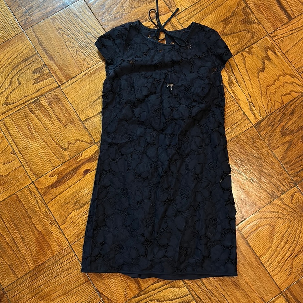 LOFT size 4P black lace dress